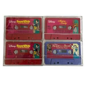 Vtg Disney Story Teller Cassette Tapes Snow White Sleeping Beauty Beauty & Beast